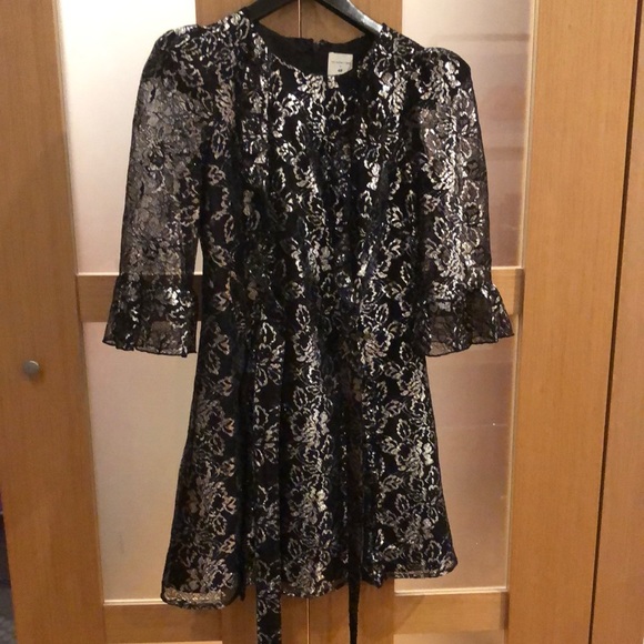 The Vampire’s Wife x H&M Black Silver Lace-Style Midi Dress - Picture 1 of 13